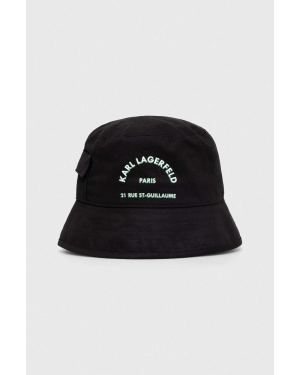 Karl Lagerfeld kapelusz bawełniany kolor czarny bawełniany