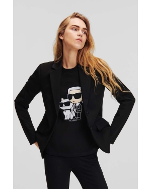 Karl Lagerfeld marynarka kolor czarny jednorzędowa gładka