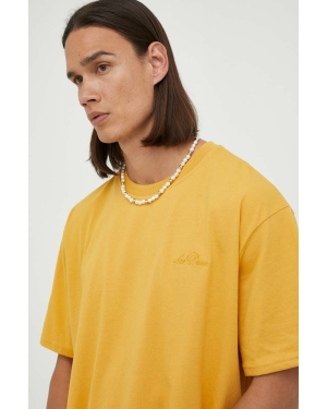 Les Deux t-shirt męski kolor żółty gładki