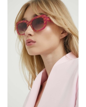 Moschino okulary przeciwsłoneczne damskie kolor różowy