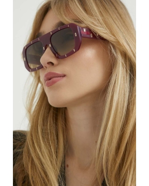Moschino okulary przeciwsłoneczne damskie kolor fioletowy