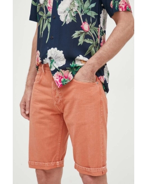Pepe Jeans szorty jeansowe Callen męskie kolor pomarańczowy