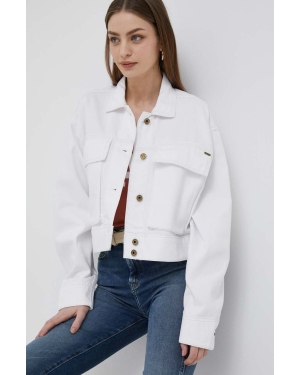 Pepe Jeans kurtka jeansowa Frankie damska kolor biały przejściowa oversize
