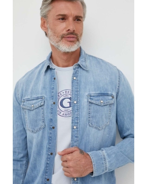 Pepe Jeans koszula jeansowa Hammond męska kolor niebieski regular z kołnierzykiem klasycznym