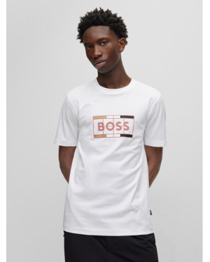 Boss T-Shirt 50486210 Biały Slim Fit