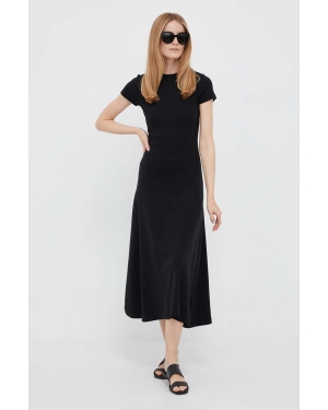 Polo Ralph Lauren sukienka kolor czarny midi prosta