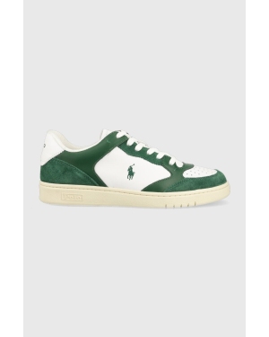 Polo Ralph Lauren sneakersy skórzane Polo Crt Lux kolor zielony 809892284003