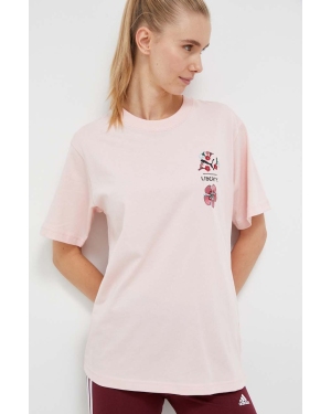 Puma t-shirt bawełniany X LIBERTY kolor różowy