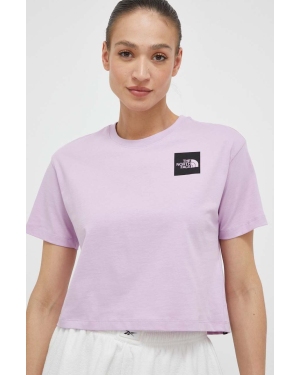 The North Face t-shirt bawełniany kolor fioletowy