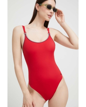 Tommy Hilfiger jednoczęściowy strój kąpielowy kolor czerwony miękka miseczka