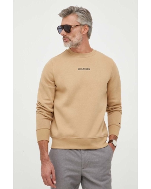 Tommy Hilfiger bluza męska kolor beżowy z aplikacją