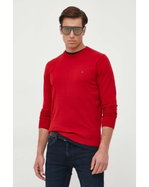 Tommy Hilfiger sweter męski kolor czerwony lekki