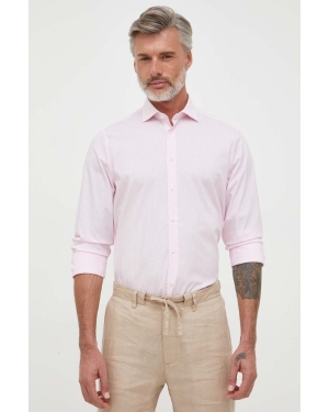 Tommy Hilfiger koszula męska kolor różowy slim z kołnierzykiem włoskim