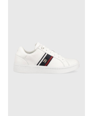 Tommy Hilfiger sneakersy skórzane CORP WEBBING SNEAKER kolor biały FW0FW07379