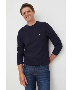 Tommy Hilfiger sweter bawełniany kolor granatowy