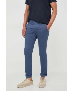 Tommy Hilfiger spodnie męskie kolor niebieski dopasowane