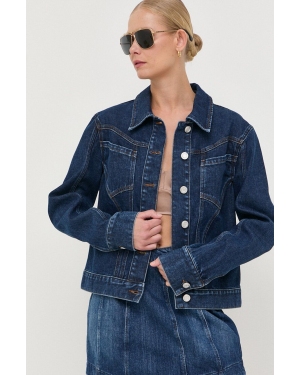 Trussardi kurtka jeansowa damska kolor granatowy przejściowa