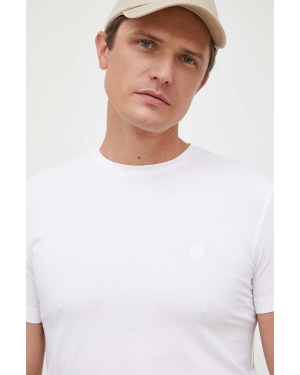 Trussardi t-shirt męski kolor beżowy gładki