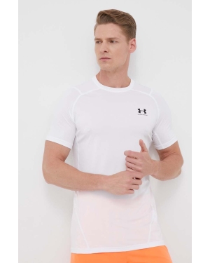 Under Armour t-shirt treningowy kolor biały gładki 1361683-001