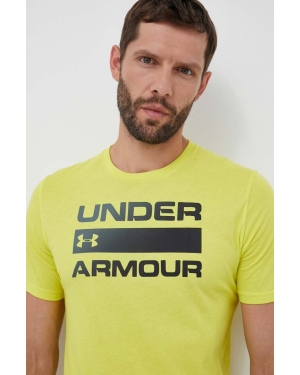 Under Armour t-shirt męski kolor żółty z nadrukiem