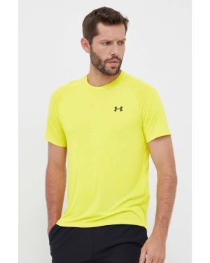 Under Armour t-shirt treningowy kolor żółty gładki