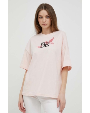 United Colors of Benetton t-shirt bawełniany kolor różowy