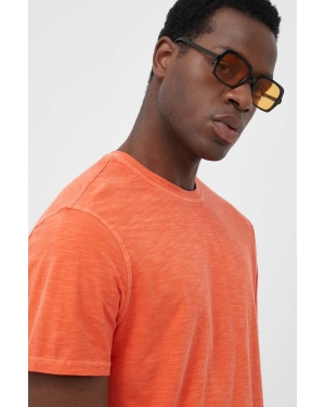 United Colors of Benetton t-shirt bawełniany kolor pomarańczowy melanżowy