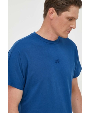 United Colors of Benetton t-shirt bawełniany kolor granatowy gładki