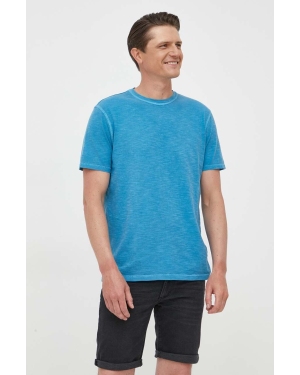 United Colors of Benetton t-shirt bawełniany kolor niebieski melanżowy