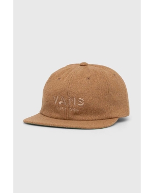 Vans czapka z domieszką wełny kolor brązowy gładka
