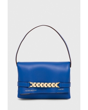 Victoria Beckham torebka skórzana kolor niebieski