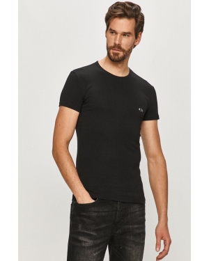Armani Exchange t-shirt 2-pack męski kolor czarny gładki