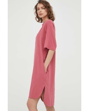 G-Star Raw sukienka bawełniana kolor różowy mini oversize
