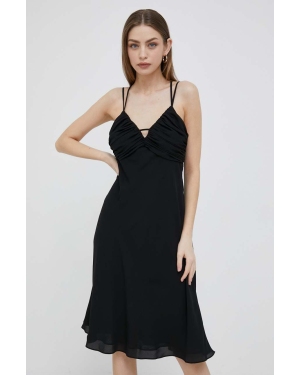 Lauren Ralph Lauren sukienka kolor czarny midi rozkloszowana