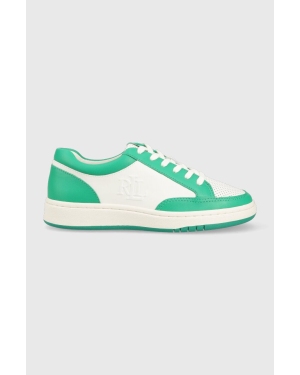 Lauren Ralph Lauren sneakersy skórzane Hailey II kolor zielony 802904469003