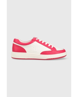 Lauren Ralph Lauren sneakersy skórzane Hailey II kolor różowy 802904469004