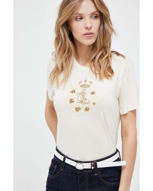 Lauren Ralph Lauren t-shirt damski kolor beżowy
