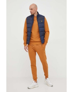 Lyle & Scott spodnie dresowe bawełniane kolor pomarańczowy gładkie