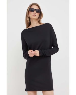 Sisley sukienka kolor czarny mini dopasowana