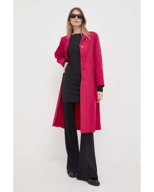 Sisley płaszcz damski kolor fioletowy przejściowy