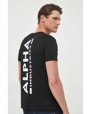 Alpha Industries t-shirt bawełniany Backprint T kolor czarny z nadrukiem 128507 03 128507.03-CZARNY