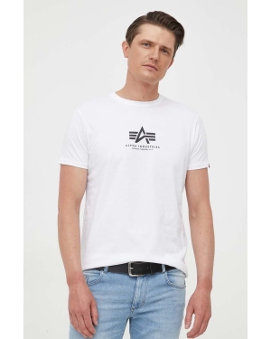 Alpha Industries t-shirt bawełniany kolor biały z nadrukiem 118533.09-White