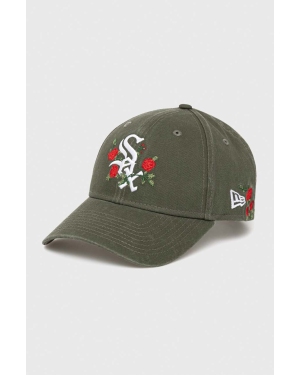 New Era czapka z daszkiem bawełniana kolor zielony z nadrukiem CHICAGO WHITE SOX