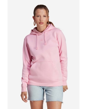 adidas Originals bluza bawełniana damska kolor różowy z kapturem gładka IA6419-ROZOWY