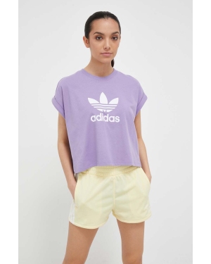 adidas Originals t-shirt bawełniany kolor fioletowy