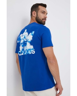 adidas Originals t-shirt bawełniany kolor niebieski z nadrukiem
