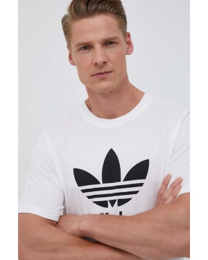 adidas Originals t-shirt bawełniany męski kolor biały z nadrukiem