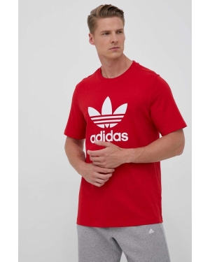 adidas Originals t-shirt bawełniany kolor czerwony z nadrukiem