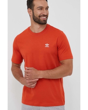 adidas Originals t-shirt bawełniany kolor pomarańczowy gładki