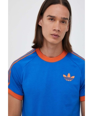 adidas Originals t-shirt męski kolor niebieski z aplikacją
